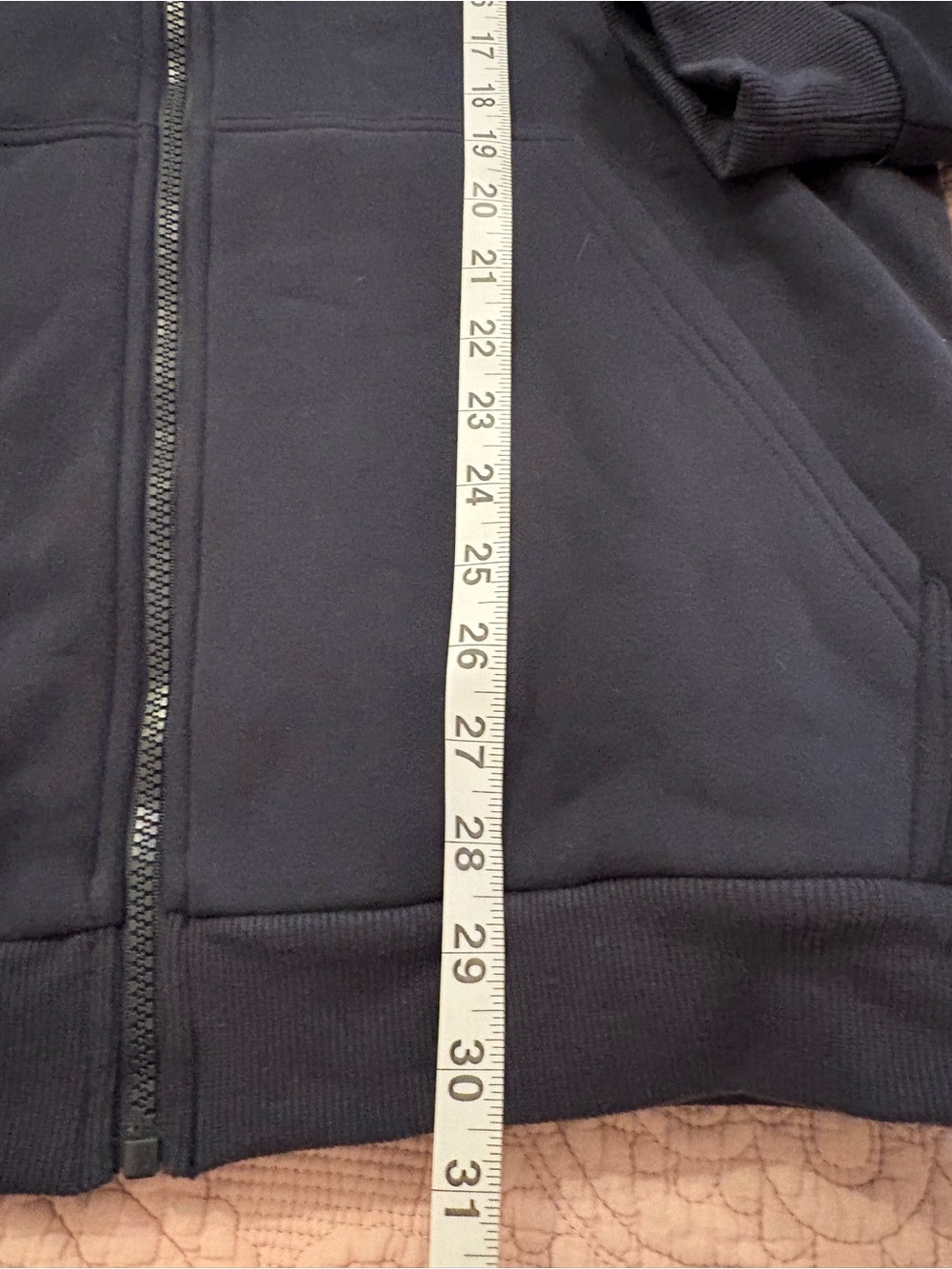 NWOT Comfrt Travel Essentials Zip-Up Hoodie Jacket in Navy - Picture 7 of 8